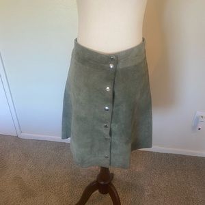 Vintage unlined suede skirt with snaps